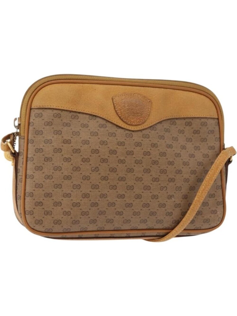 GUCCI Micro GG Supreme Shoulder Bag PVC Beige Gold 007 123 0428